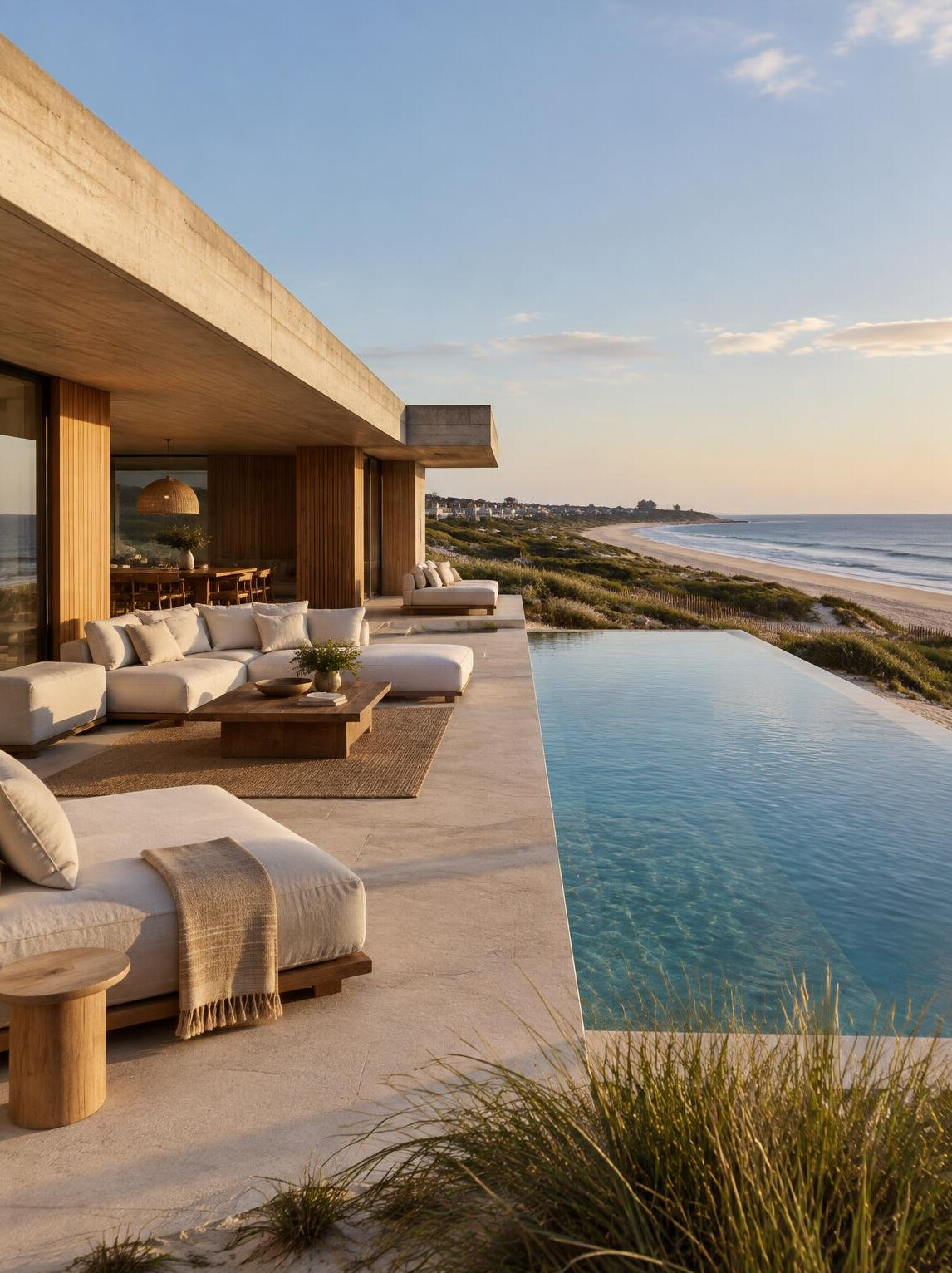 Contemporary beach estate with infinity pool in La Barra