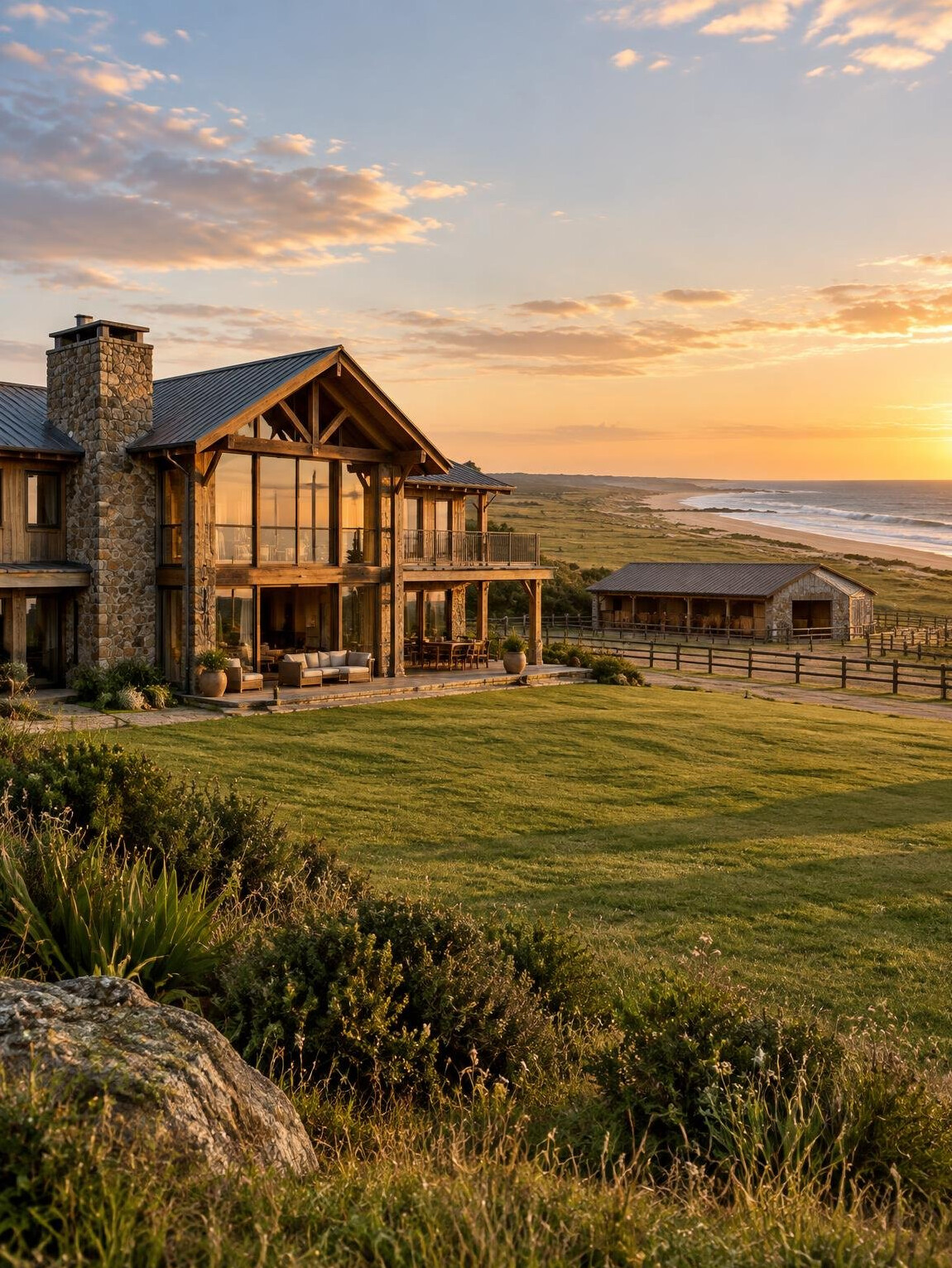 Large coastal estancia with double height main house and stables in Rocha Uruguay