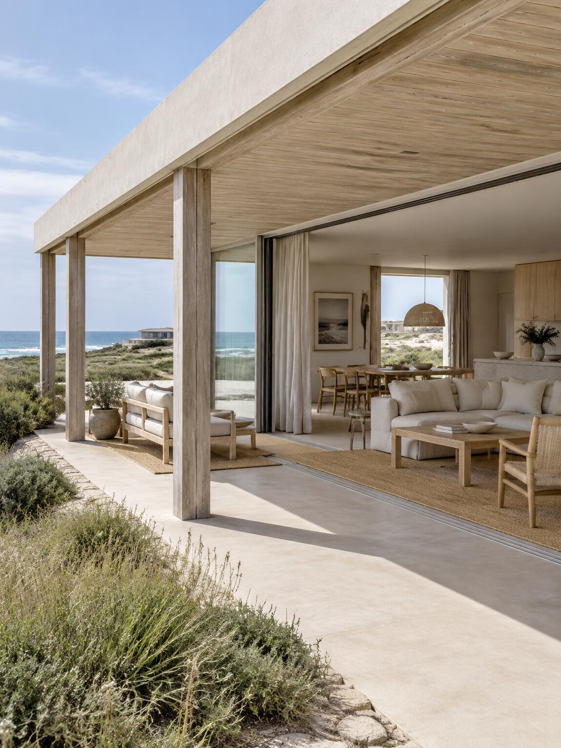 Bright coastal villa with linen interiors near Playa Brava in José Ignacio