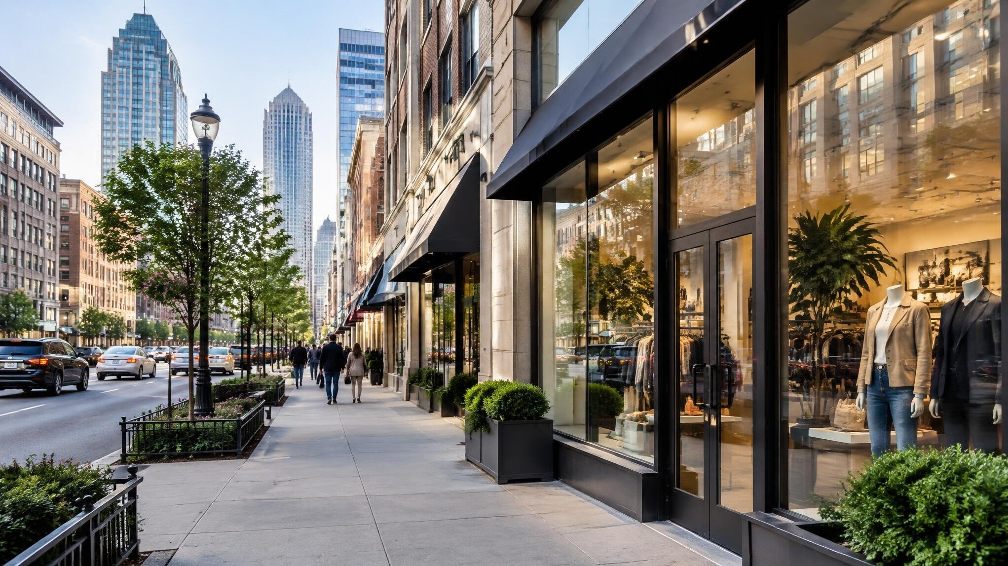 city commercial district