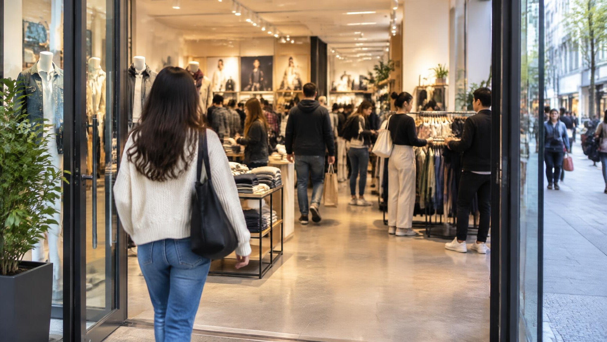 customer entering store